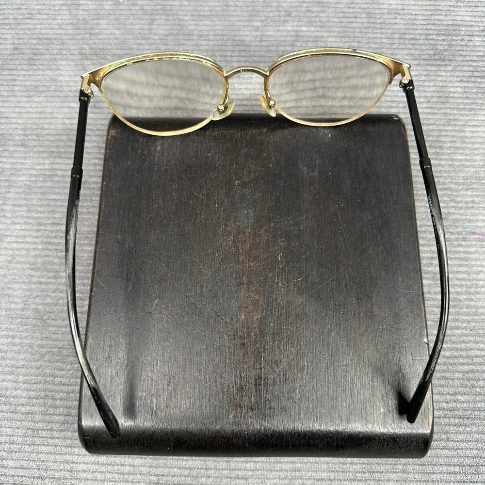 Versace Mod 1247 1252 Black Gold Greek Key Cat Eye Y2K Eyeglass Frames 52-17-140